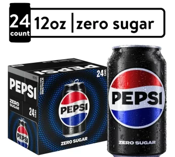 Pepsi Cola Zero Sugar Soda Pop, 12 fl oz, 24 Pack Cans